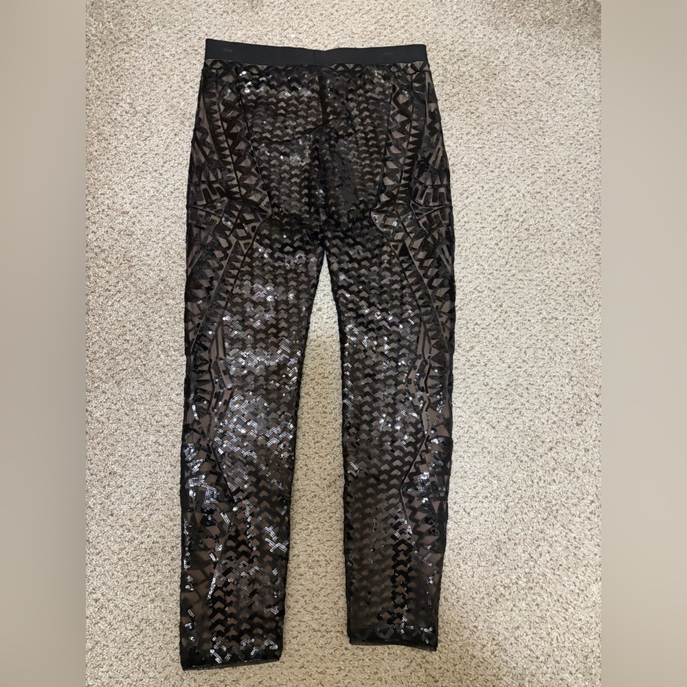 BCBGMaxAzria Black Dena Mosaic Sequence Legging Large - Picture 5 of 15